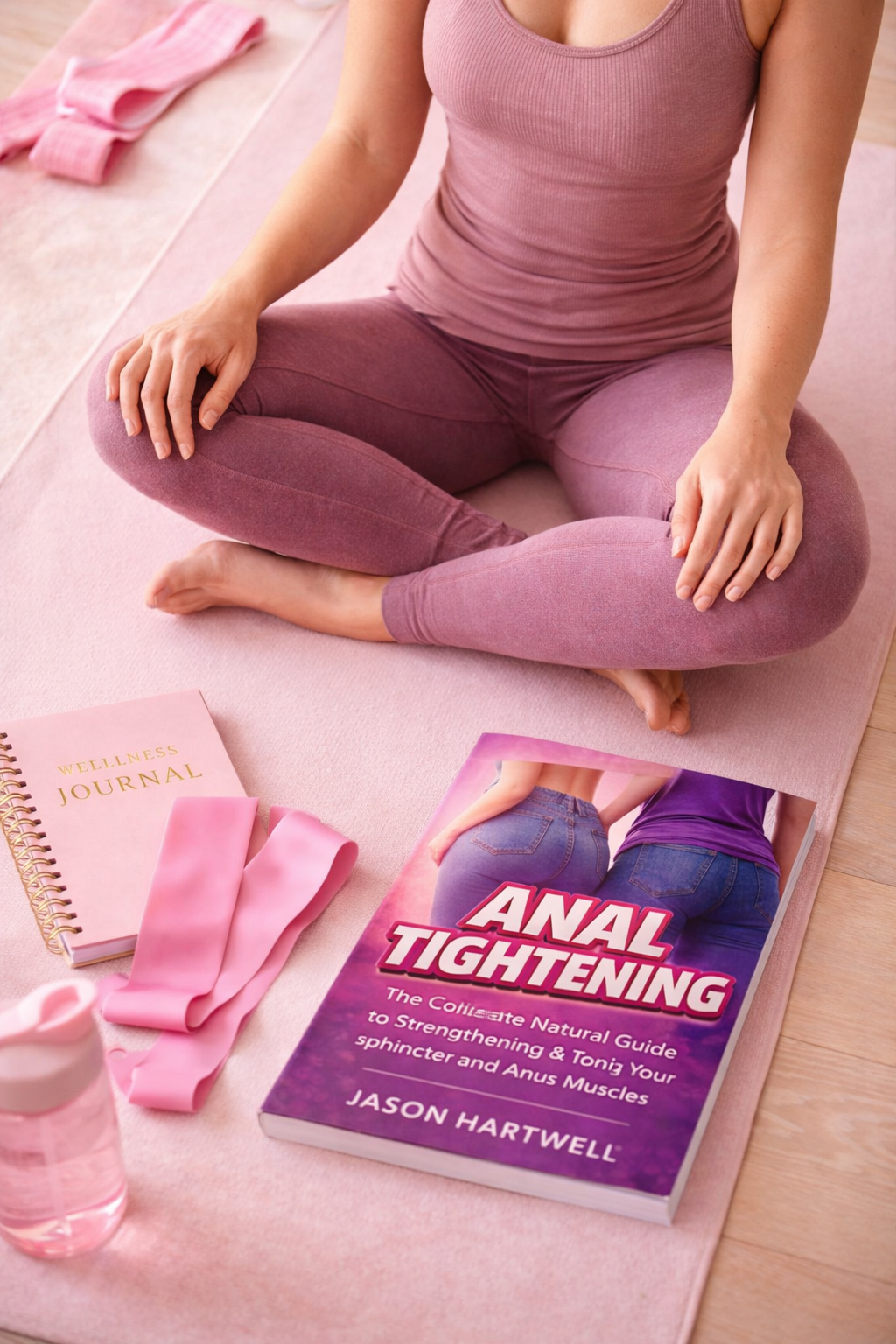 Person in a mindful posture on a yoga mat illustrating the natural exercise and lifestyle methods in the Anal Tightening guide